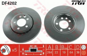 Купить DF4202 TRW Тормозные диски МГ 6 (1.8, 1.8 T, 1.9 DTi)