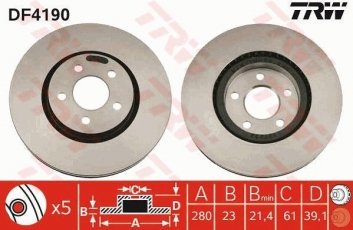 Купити DF4190 TRW Гальмівні диски ПТ Крузер (1.6, 2.0, 2.1, 2.4)