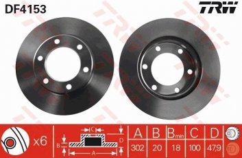 Купить DF4153 TRW Тормозные диски Ленд Крузер (80, 90)