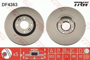 Купити DF4363 TRW Гальмівні диски Citroen C4 Picasso (1.6, 2.0)