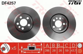 Купить DF4257 TRW Тормозные диски Скудо (1.9, 2.0)