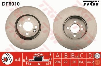 Купить DF6010 TRW Тормозные диски Cooper (1.4, 1.6)