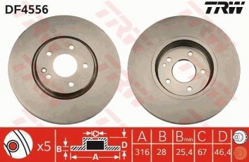 Купить DF4556 TRW Тормозные диски Мерседес 210 (4.2, 4.3, 5.0)