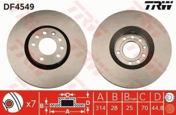 Купити DF4549 TRW Гальмівні диски Вектра С (2.8, 3.0, 3.2)