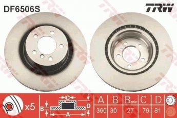 Купити DF6506S TRW Гальмівні диски Рендж Ровер (3.6 D, 4.2, 5.0)