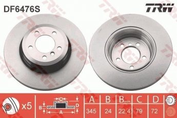 Купить DF6476S TRW Тормозные диски БМВ Е65 (Е65, Е66) (3.0, 4.0, 4.8, 6.0)
