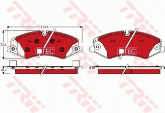 Купить GDB1898DTE TRW Тормозные колодки передние Discovery (3.0, 5.0) подготовлено для датчика износа колодок
