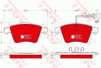 Купить GDB1651DTE TRW Тормозные колодки передние Туарег (2.5, 3.6, 4.2, 6.0) с датчиком износа