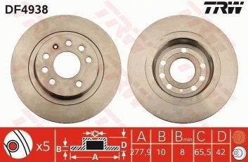 Купить DF4938 TRW Тормозные диски Зафира (Б, С) (1.7, 1.8, 1.9, 2.0, 2.2)