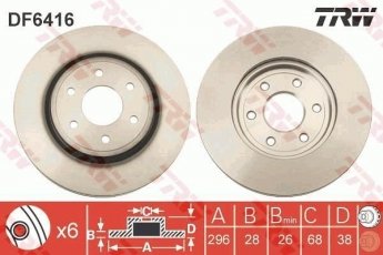 Купить DF6416 TRW Тормозные диски Navara (2.5 dCi, 2.5 dCi 4WD)