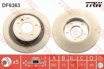 Купить DF6363 TRW Тормозные диски Cruze (1.4, 1.6, 1.7, 1.8, 2.0)