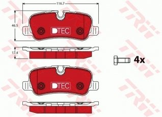 Купить GDB1632DTE TRW Тормозные колодки задние Almera 1.8 подготовлено для датчика износа колодок