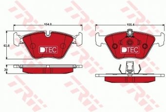 Купить GDB1404DTE TRW Тормозные колодки передние БМВ Е46 330 xi подготовлено для датчика износа колодок
