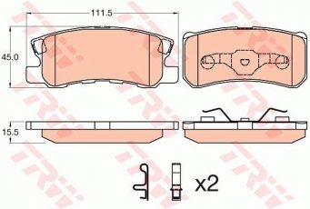 Купить GDB3595 TRW Тормозные колодки задние Грандис (2.0 DI-D, 2.4) без датчика износа