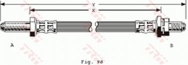Купити PHC230 TRW Гальмівний шланг Ескорт (3, 4) (1.1, 1.3, 1.4, 1.6, 1.8)