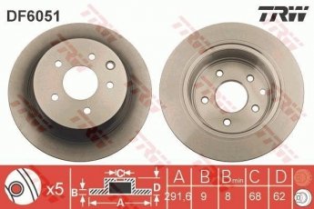 Купить DF6051 TRW Тормозные диски Кашкай (1.5, 1.6, 2.0)