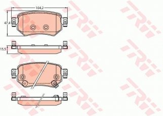Купити GDB3632 TRW Гальмівні колодки  Mazda 6 (2.2 D, 2.2 D AWD) с звуковым предупреждением износа