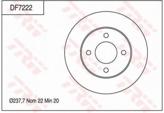 Купить DF7222 TRW Тормозные диски Ноут (1.4, 1.5 dCi, 1.6)
