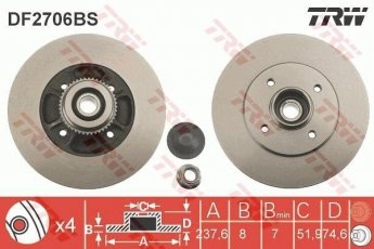 Купити DF2706BS TRW Гальмівні диски Symbol