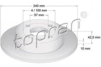 Купити 205 525 Topran Гальмівні диски Meriva (1.4 16V Twinport, 1.4 16V Twinport LPG, 1.6)
