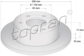 Купить 111 654 Topran Тормозные диски Спринтер 906 (1.8, 2.1, 3.0, 3.5)