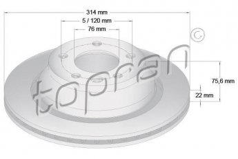 Купить 110 430 Topran Тормозные диски Транспортер Т5 (1.9, 2.0, 2.5, 3.2)