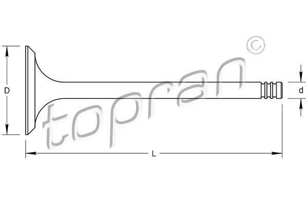 Купить 721 556 Topran Впускной клапан Peugeot 206 (2.0 HDI 90, 2.0 HDi)
