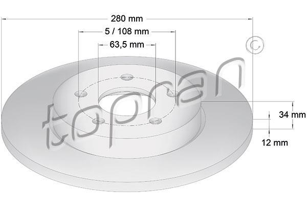 Тормозной диск 301 957 Topran фото 1