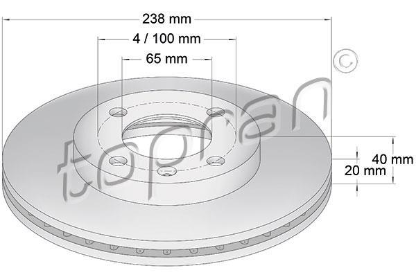 Купить 103 407 Topran Тормозные диски Passat B2 (1.8, 1.9, 2.0, 2.2)