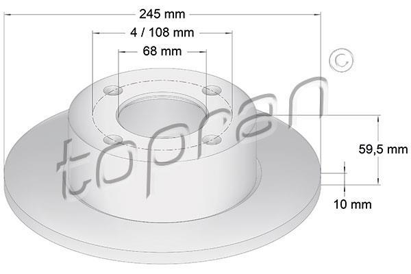 Купить 103 702 Topran Тормозные диски Audi 100 (2.1, 2.2, 2.2 quattro)