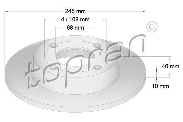 Купить 107 089 Topran Тормозные диски Ауди 90 (2.0, 2.2 E, 2.3 E 20V)