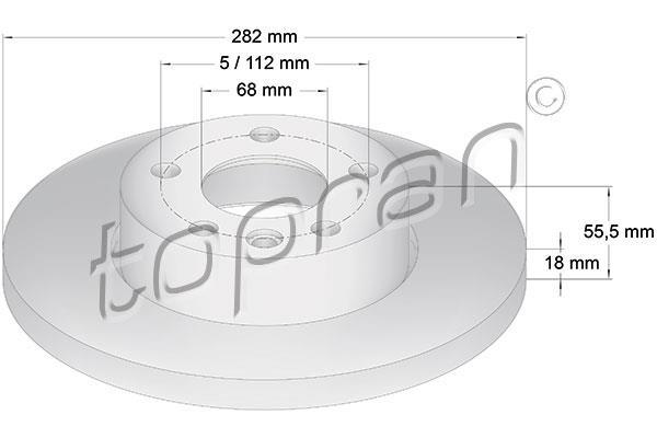 Купить 108 507 Topran Тормозные диски Transporter T4 (1.9, 2.0, 2.4, 2.5, 2.8)