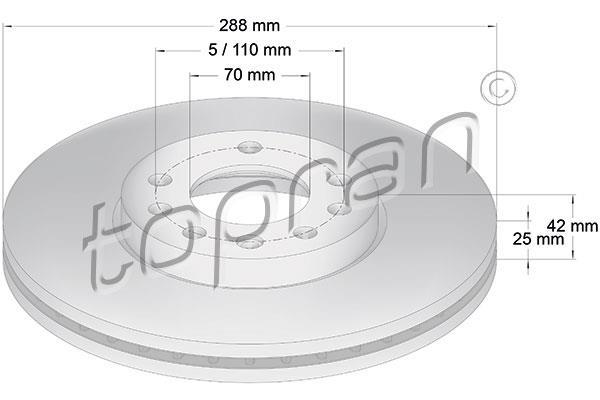 Тормозной диск 205 521 Topran фото 1