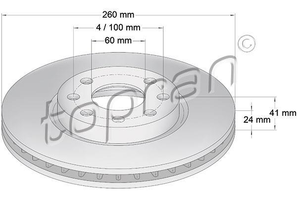 Купить 206 120 Topran Тормозные диски Meriva (1.4 16V Twinport, 1.4 16V Twinport LPG, 1.6)