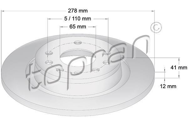 Гальмівний диск 206 506 Topran фото 1