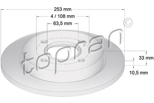Купить 300 293 Topran Тормозные диски Скорпио 2 (2.0, 2.3, 2.5, 2.9)