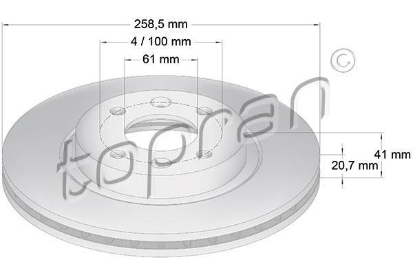 Купить 700 180 Topran Тормозные диски Symbol 1 (1.4 16V, 1.5 dCi, 1.6 16V)
