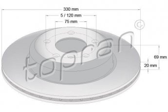 Купить 502 006 Topran Тормозные диски BMW F10 (F07, F10, F11, F18) (2.0, 2.5, 3.0)