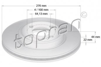 Тормозной диск 501 014 Topran фото 1
