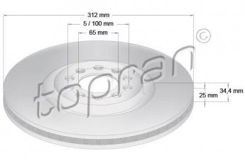 Купить 109 524 Topran Тормозные диски Skoda