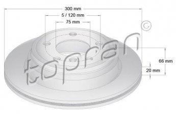 Купить 503 014 Topran Тормозные диски BMW F30 (F30, F31, F35, F80) (1.5, 1.6, 2.0)