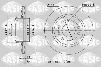 Тормозной диск 6106163 Sasic фото 2
