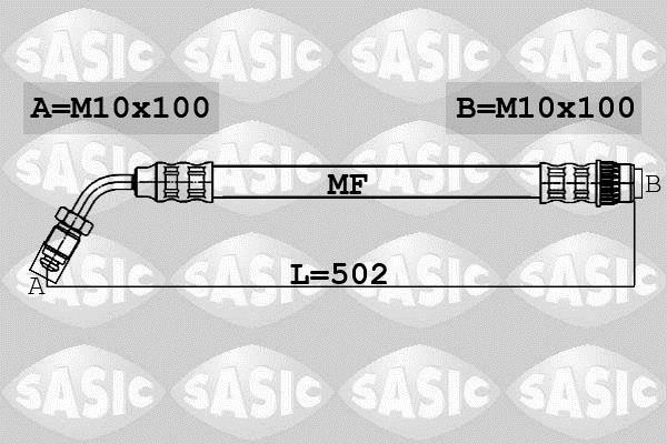 Купить 6604017 Sasic Тормозной шланг Movano (1.9, 2.2, 2.5, 2.8, 3.0)