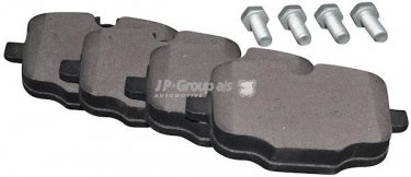 Купить 1463701710 JP Group Тормозные колодки задние BMW F10 (2.0, 3.0) подготовлено для датчика износа колодок