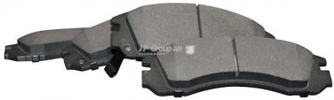 Купить 3963600710 JP Group Тормозные колодки передние Паджеро Спорт 1 (2.5 TD, 3.0 V6) с звуковым предупреждением износа