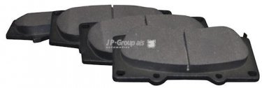 Купити 4863600710 JP Group Гальмівні колодки передні Land Cruiser (150, Prado) (3.0 D-4D, 4.0, 4.0 V6 VVT-i) с звуковым предупреждением износа