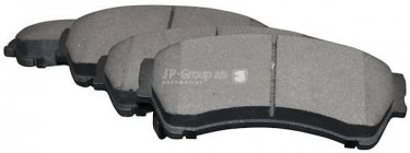 Купить 3863600910 JP Group Тормозные колодки передние Мазда 6 ГH (1.8, 2.0, 2.2, 2.5) с звуковым предупреждением износа