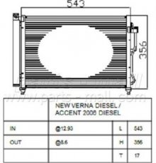 Купить PXNCA-085 Parts-Mall Радиатор кондиционера Акцент