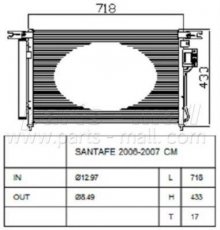 Купить PXNCA-086 Parts-Mall Радиатор кондиционера Santa FE