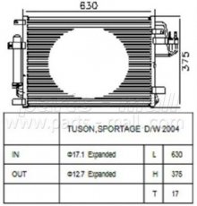 Купить PXNCA-077 Parts-Mall Радиатор кондиционера Tucson (2.0, 2.0 CRDi)